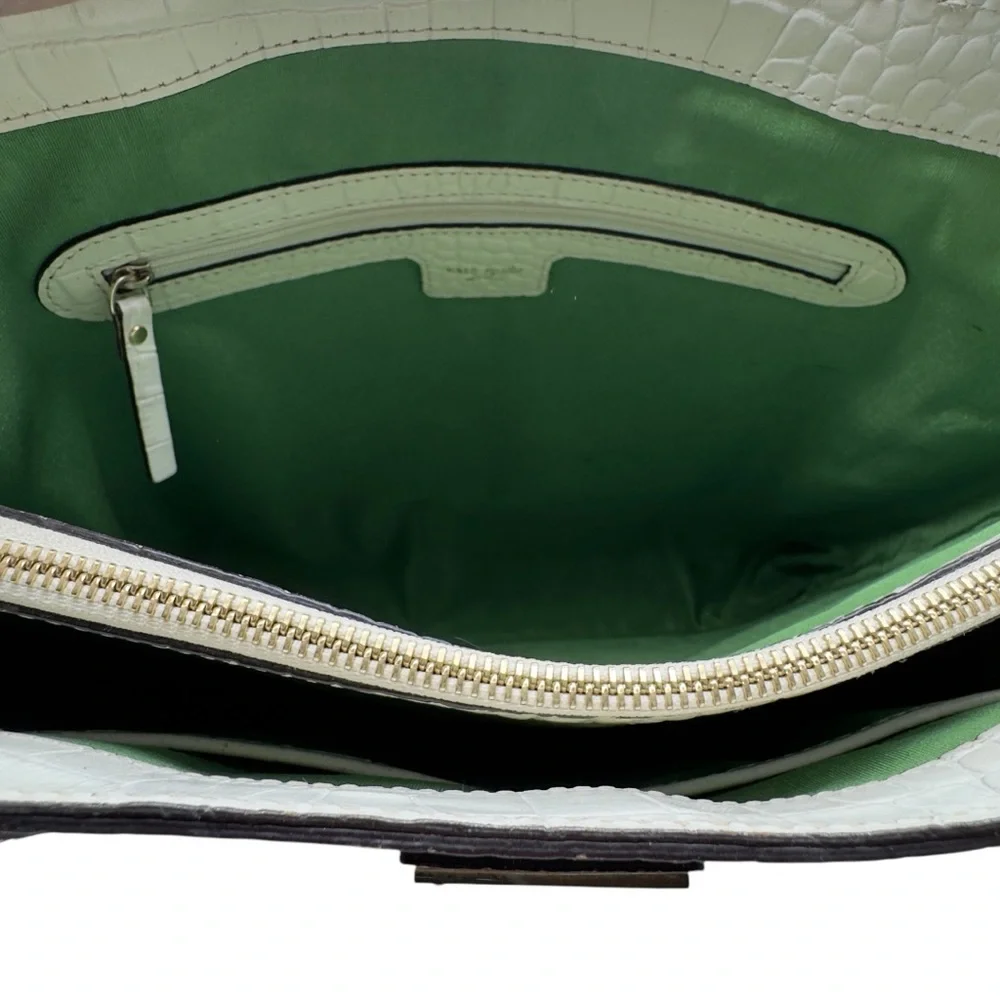 Kate Spade New York Vintage Quinn Carlsbad Oyster Leather Croc-Embossed Tote